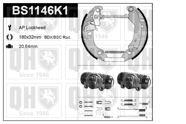 QUINTON HAZELL Комплект тормозных колодок BS1146K1